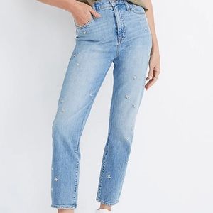 Madewell Classic Straight Jeans: Daisy Embroidered Edition